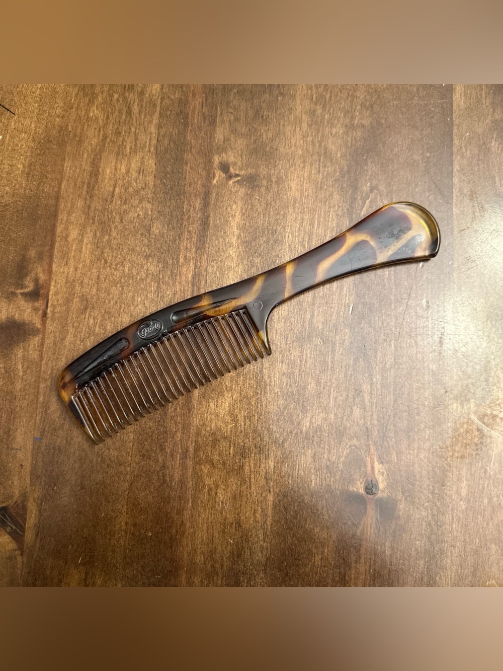 VTG Goody Brown Tortoise Shell Comb 8.5 Inch Handle Plastic Hair